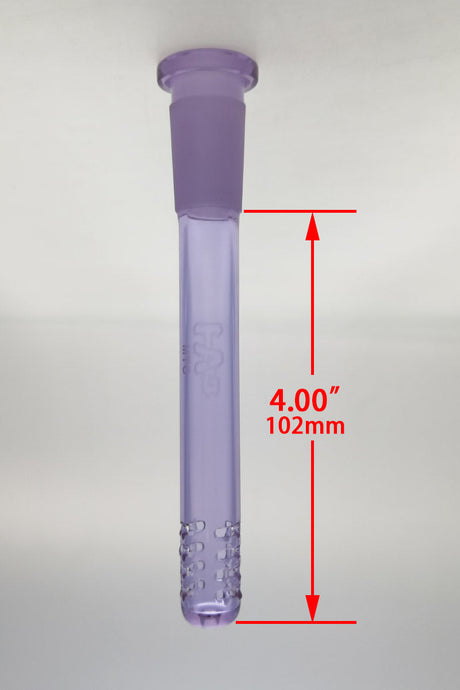 TAG 4.00" Purple Glass Downstem with 32 Slits for Bongs - Front View