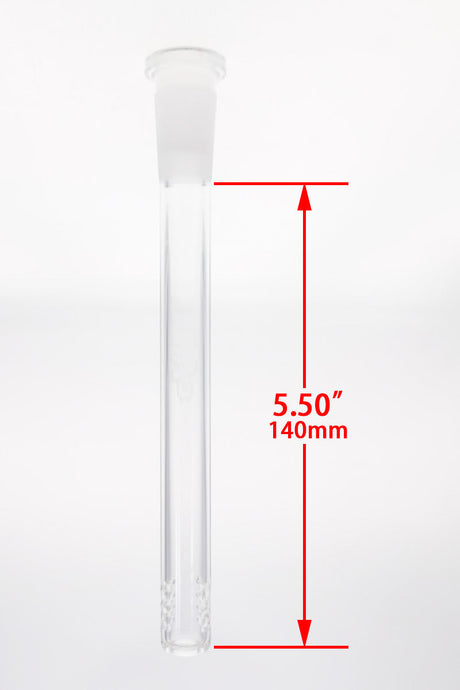 TAG 5.50" Clear Glass Downstem Front View for Bongs with Engraved Logo