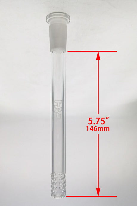 TAG 5.75" 32 Slit Multiplying Rod Downstem for Bongs, Clear with Laser Engraved Logo