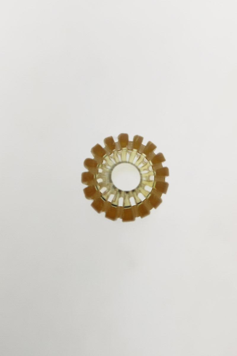 TAG 18/14MM Rounded Super Slit Showerhead Downstem for Bongs, Top View on White