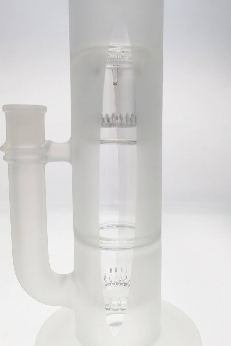 TAG 19" Double Showerhead Bong with Helical Dome, Rasta Color Accents, 7mm Thickness