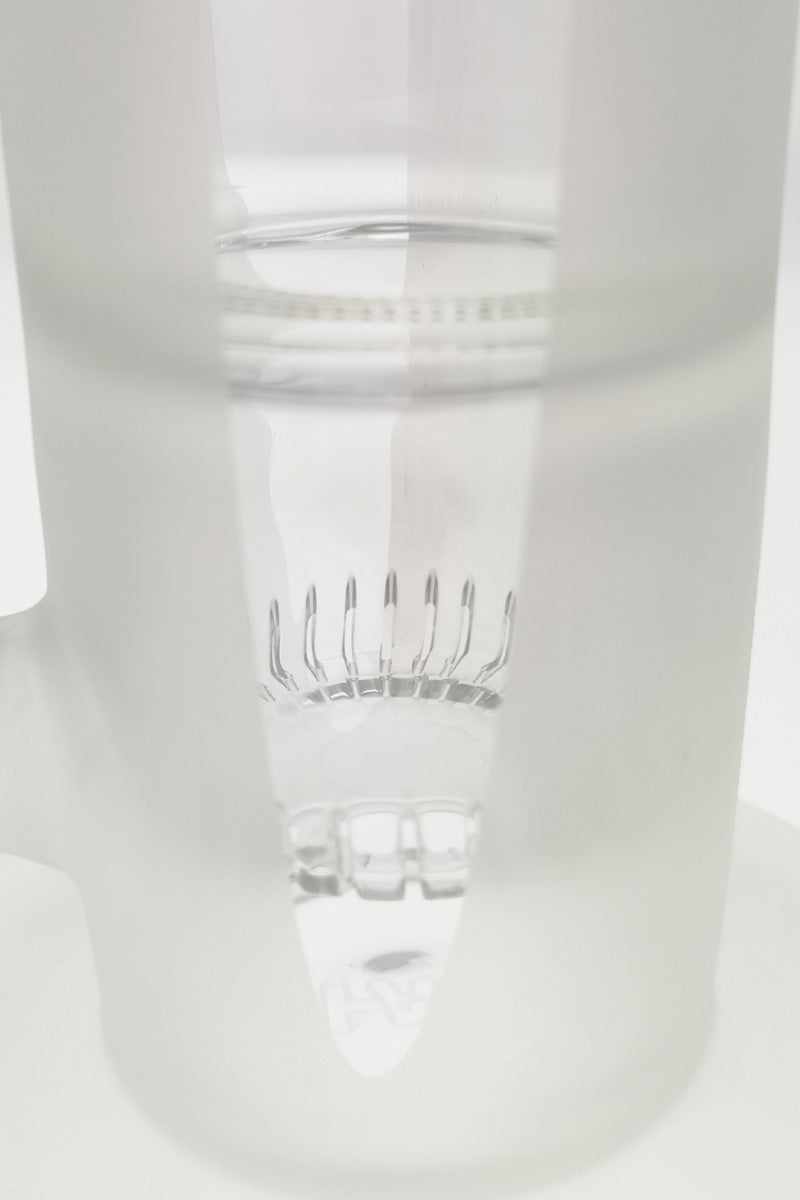 TAG 19" bong with double interior showerhead and helical dome splash guard, Rasta color accents