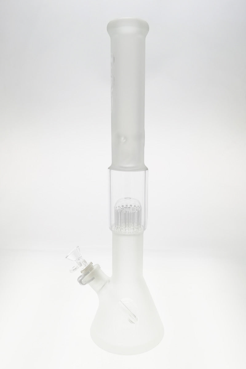 TAG 19" Beaker Bong with 16-Arm Tree Percolator, Rasta Logo, Front View on White Background