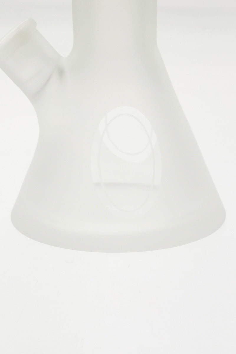 Close-up of TAG 19" Beaker Bong base with Rasta logo, 50x7MM thick glass, white background