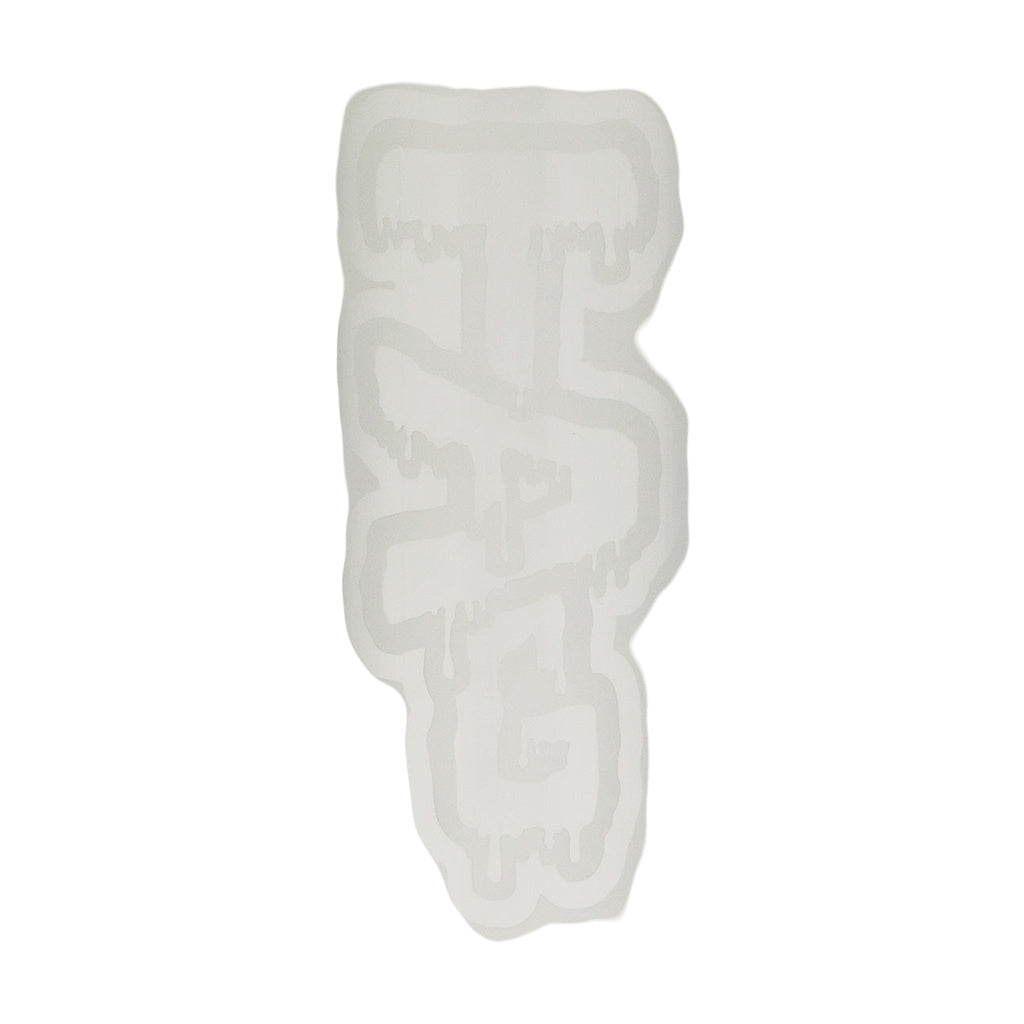 Close-up of TAG logo on 19" Beaker Bong with 16-Arm Tree Percolator in Rasta Colors