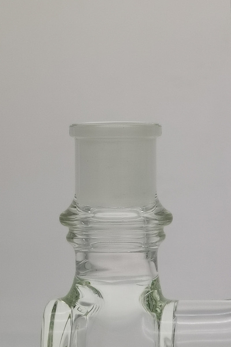 Close-up of TAG 19" Bong Neck with Tie Dye 18MM Female Joint and Thick Glass