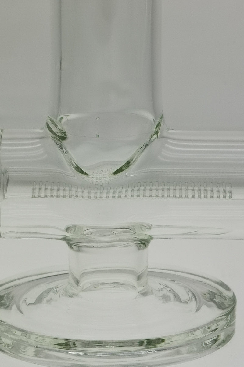 Close-up of TAG 19" Bong with Inline to Fixed Showerhead Percolator in Clear Glass