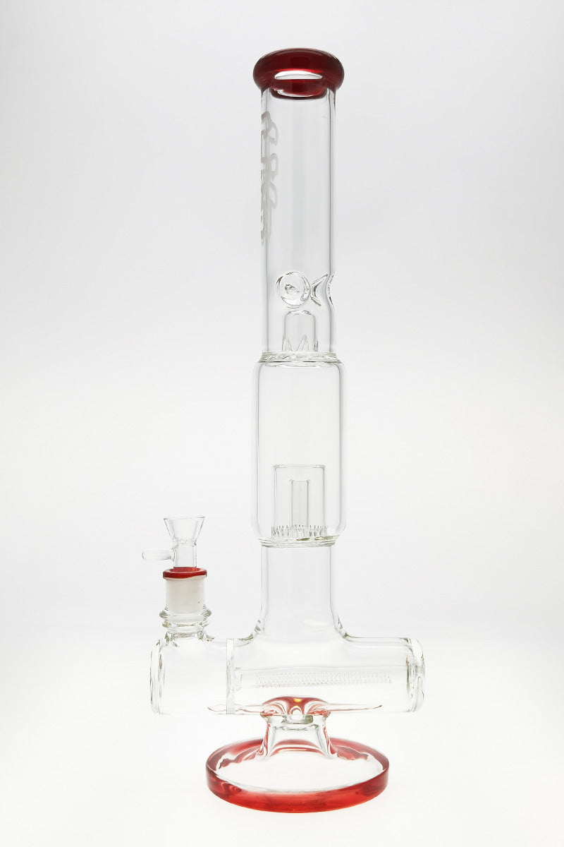 TAG 19" Inline to Fixed Showerhead Bong with Tie Dye Accents, Front View