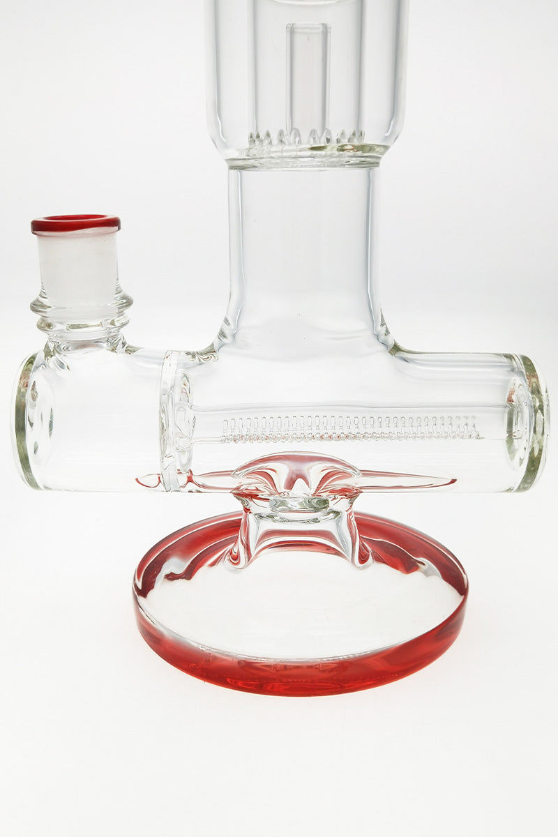 TAG 19" Inline to Super Slit Fixed Showerhead Bong, 50x7MM, Front View on White