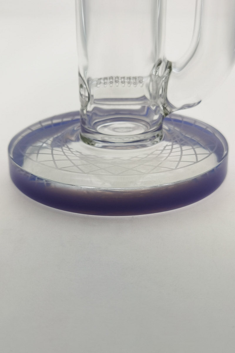 Close-up of TAG 19" Bong Base with Inline Percolator and Purple Accents