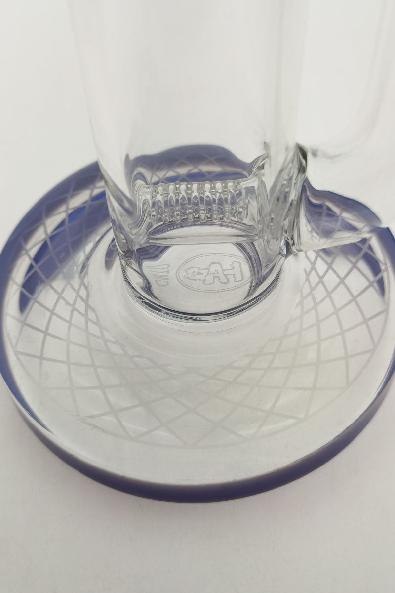 TAG 19" Bong with Super Slit Multiplying Inline and 12 Arm Tree Percolator, 44x4MM Glass, Bottom View