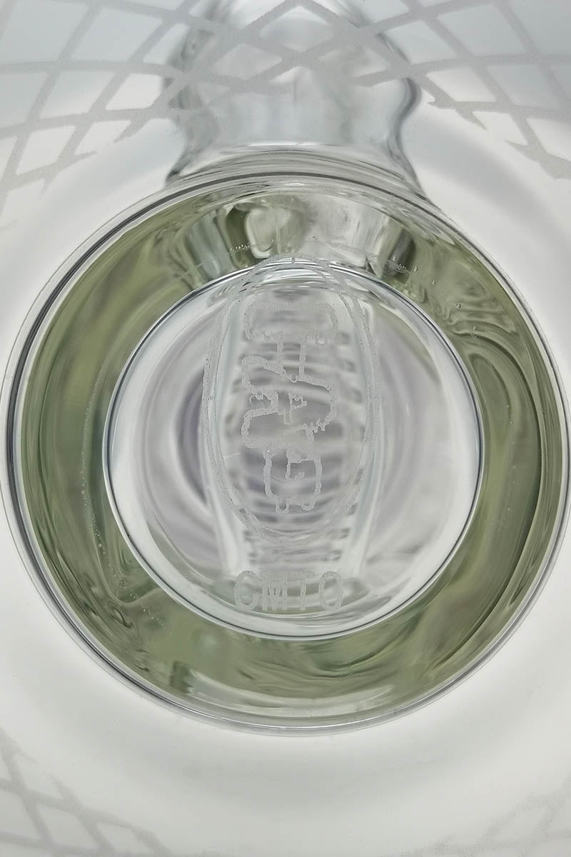 TAG 19" bong with super slit in-line and 12 arm tree percolator, 44x4MM thick glass, top view