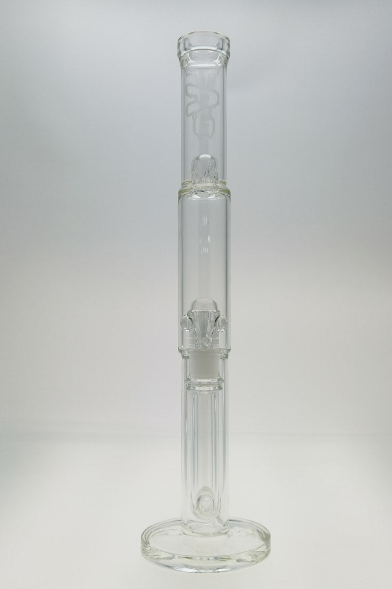 TAG 19" Bong with Super Slit Inline and 12 Arm Tree Percolators, 44x4MM Glass, 18MM Female Joint - Front View