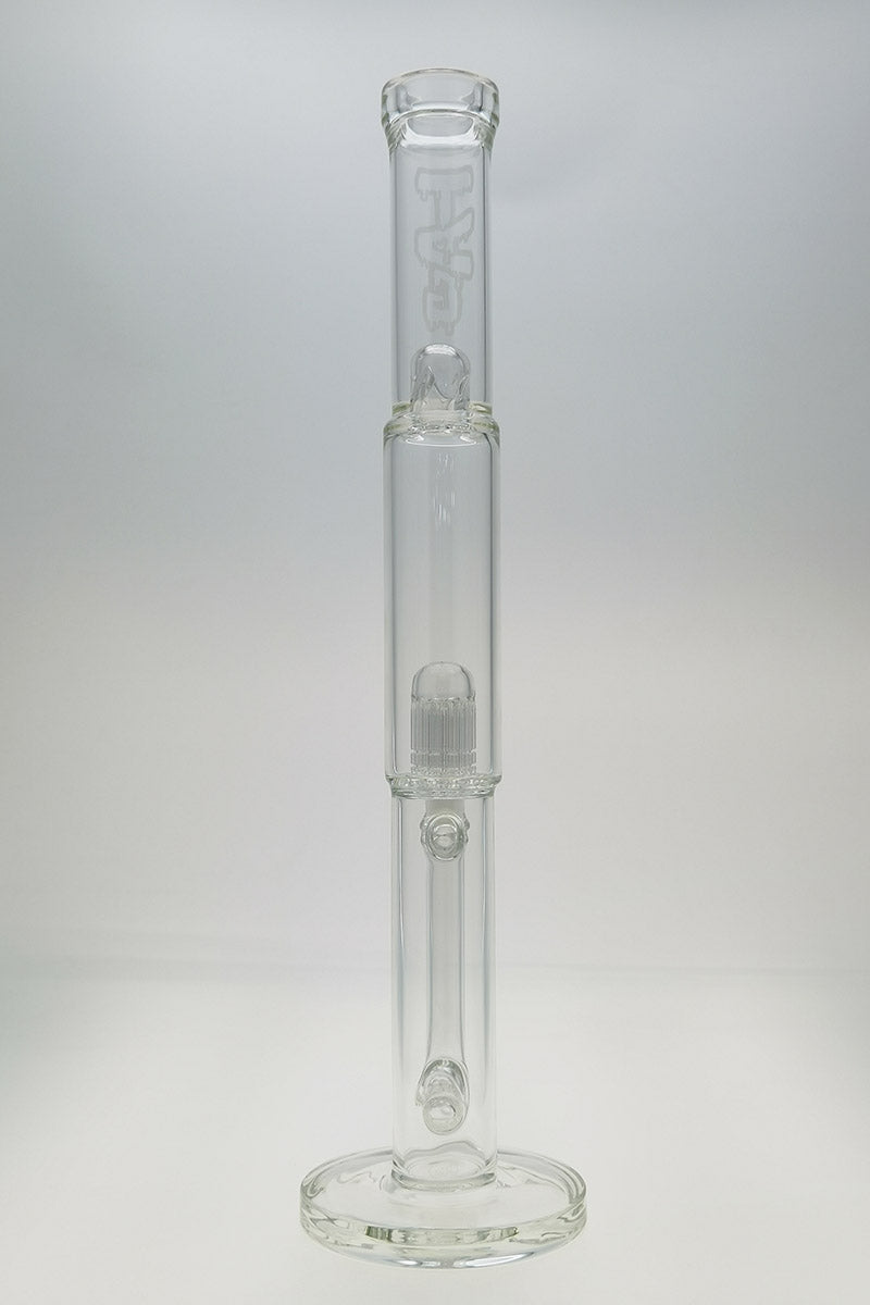 Thick Ass Glass 19" Super Slit Inline to 12 Arm Tree Bong, 44x4MM, 18MM Female, Front View