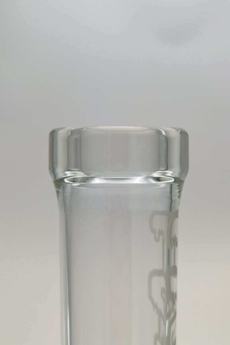 Close-up of TAG 19" Bong's 18MM Female Joint - Thick Ass Glass with Inline Percolator