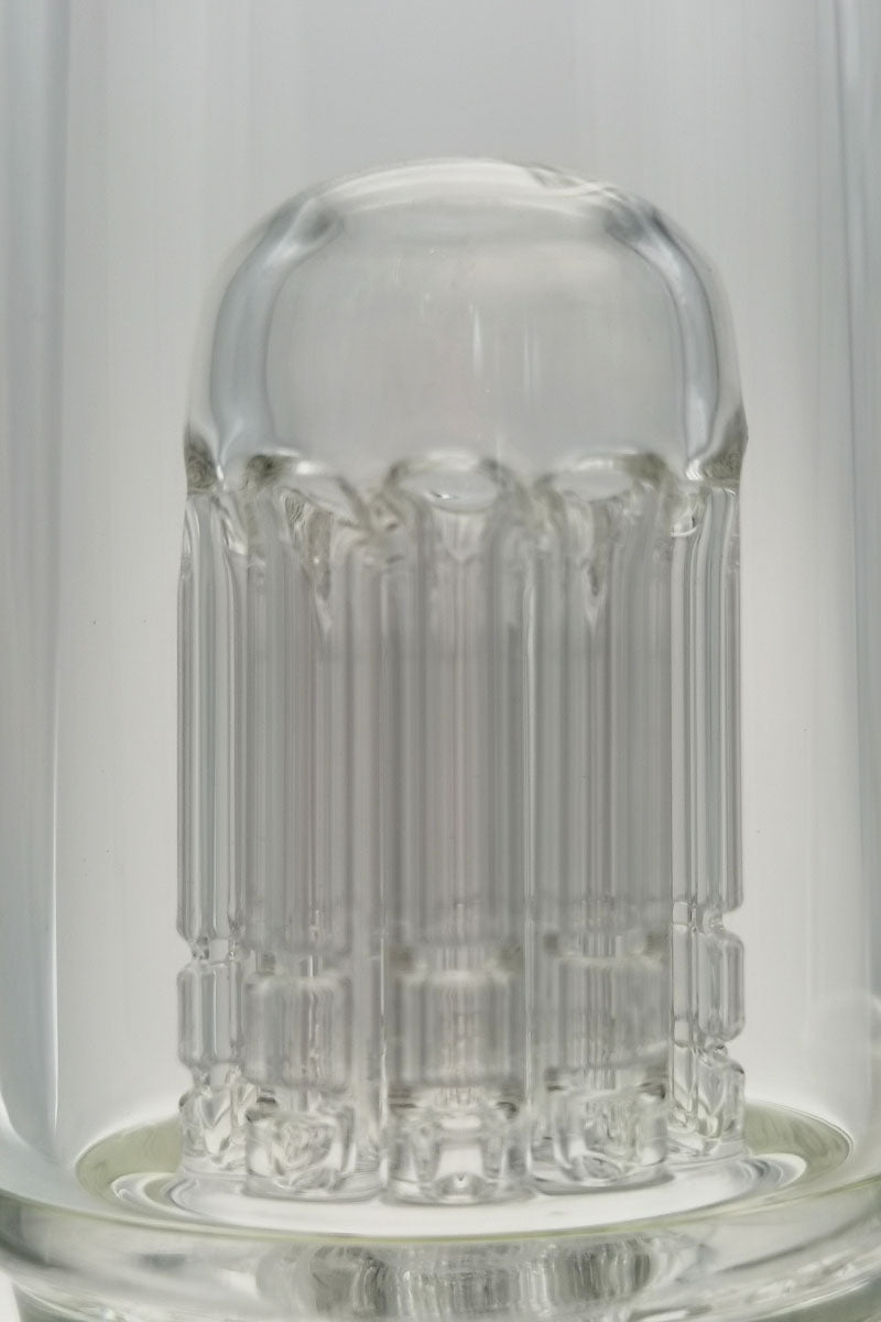 Close-up of TAG 19" Inline to Tree Percolator Bong, 44x4MM thick glass, 18MM female joint