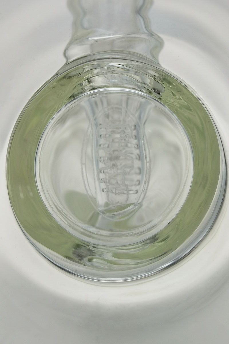Close-up of TAG 19" Bong with Inline Percolator and Tree Arm, 4mm Thick Glass, 18MM Female Joint