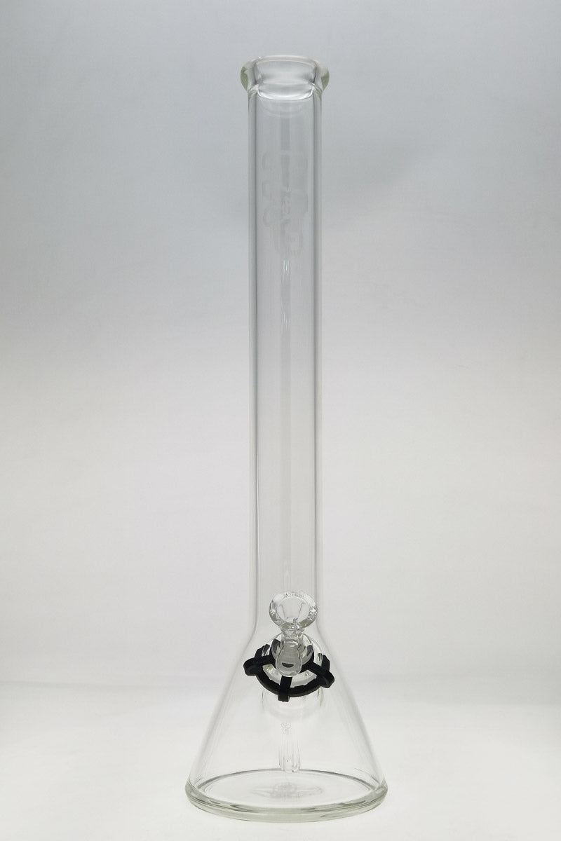 Thick Ass Glass 20" Beaker Bong Front View, 5mm Thick with Sandblasted Logo for Dry Herbs