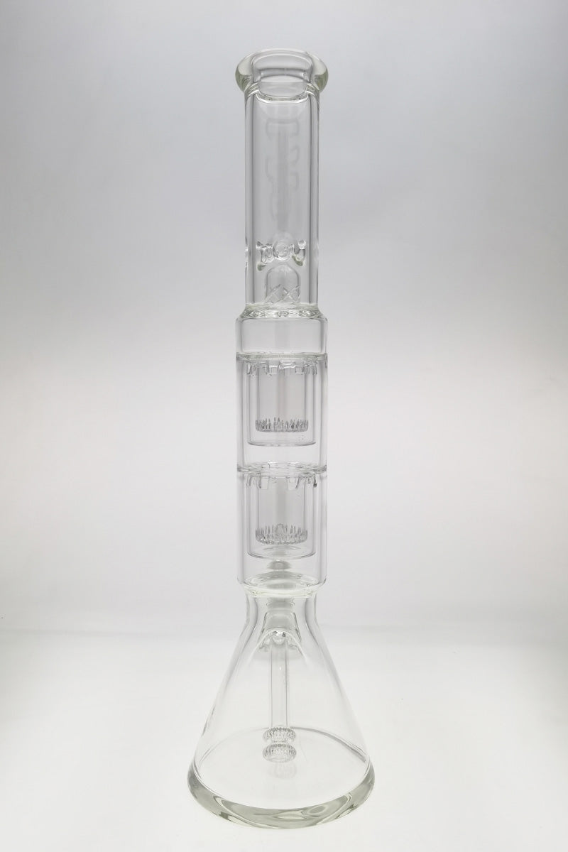 TAG 20" Beaker Bong with Double Interior Showerhead Percolators, 50x9MM, Front View