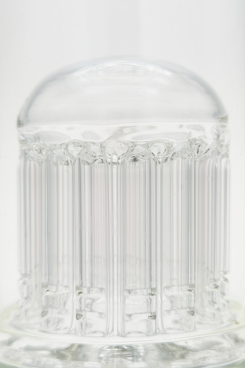 Close-up of TAG 20" Beaker Bong with Double 16 Arm Tree Percolators, Thick Glass, Clear View