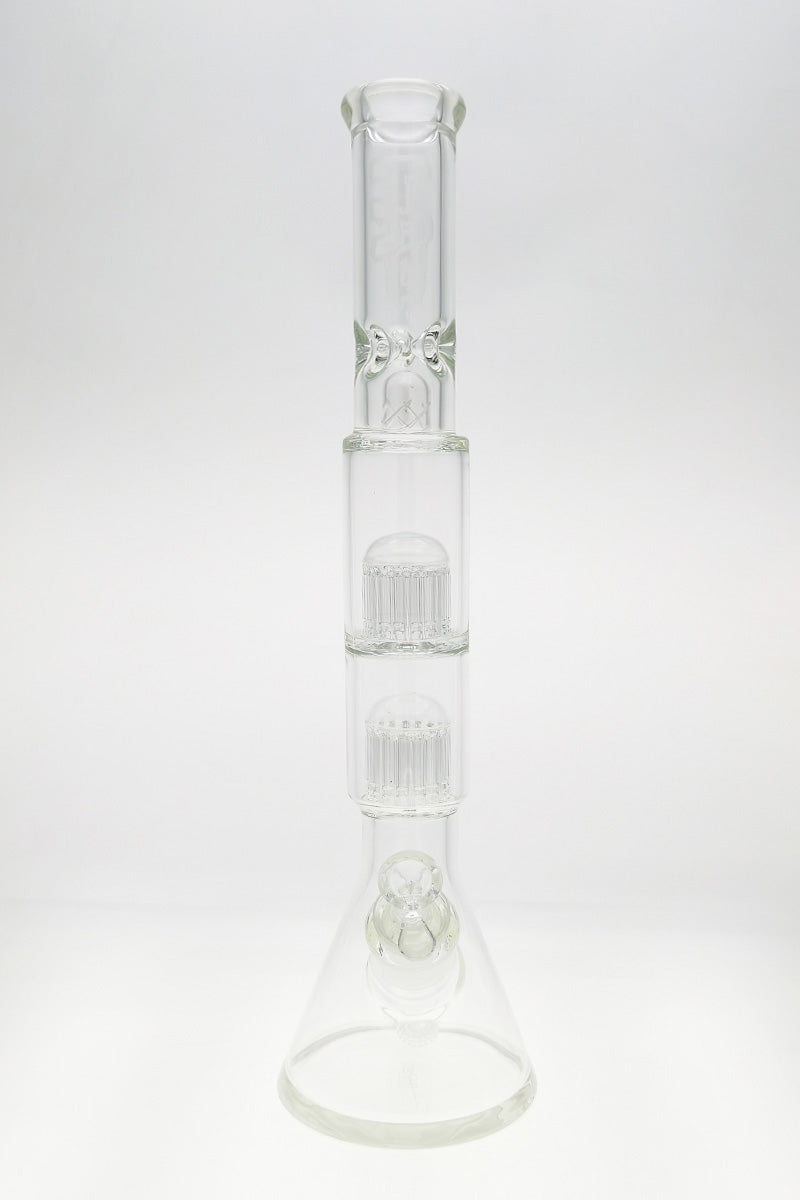 TAG 20" Beaker Bong with Double 16 Arm Tree Percolators, Thick 7mm Glass, Front View