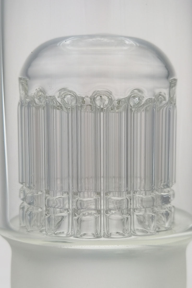 Close-up of TAG 20" Beaker Bong with Double 16 Arm Tree Percolators for smooth hits