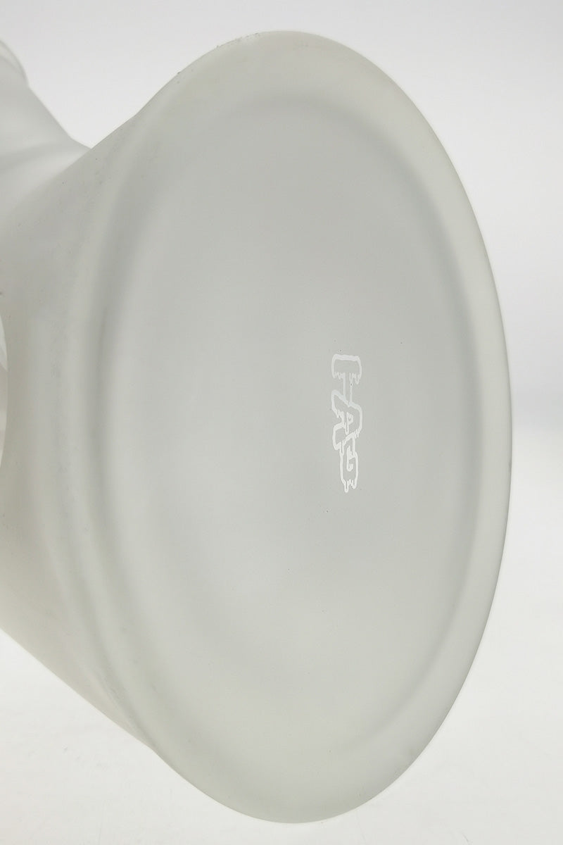 Bottom view of TAG 20" Beaker Bong with 16 Arm Tree Percolator, showcasing the Thick Ass Glass logo