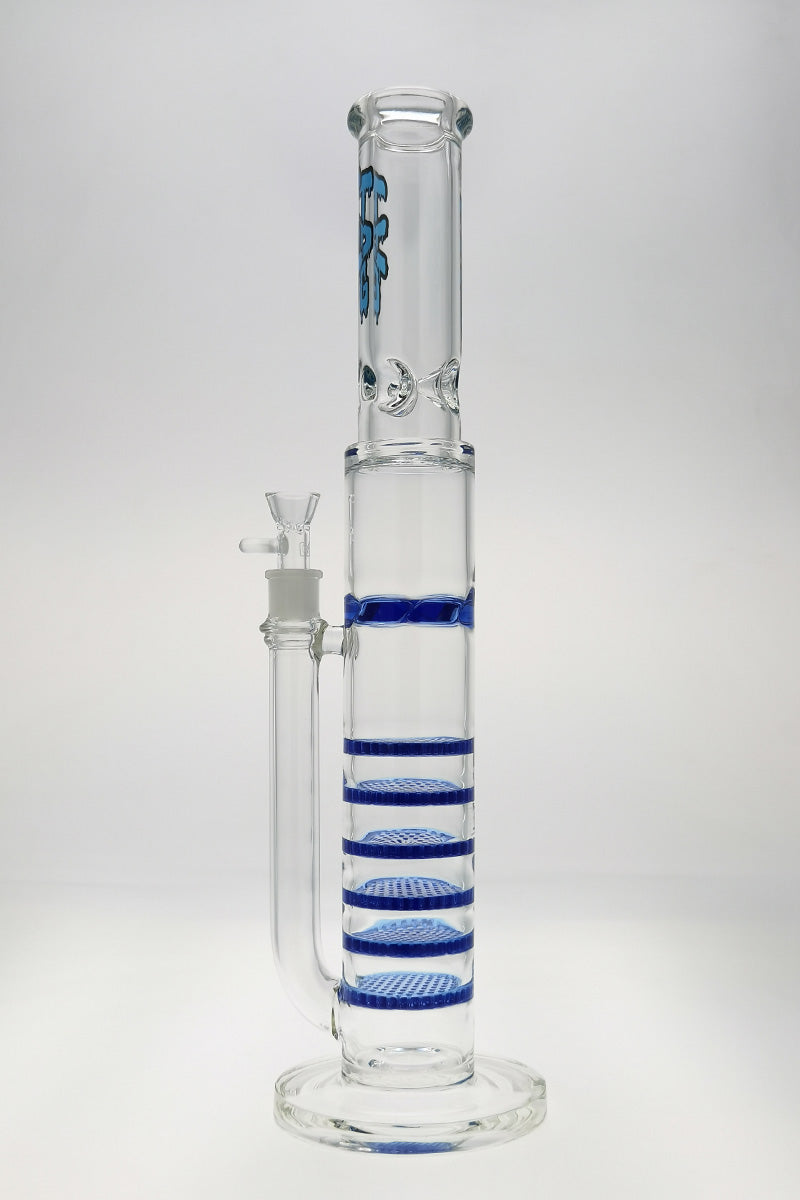 TAG 20" Sextuple Honeycomb Water Pipe, 50x7MM, 18MM Female Joint, Front View on White Background