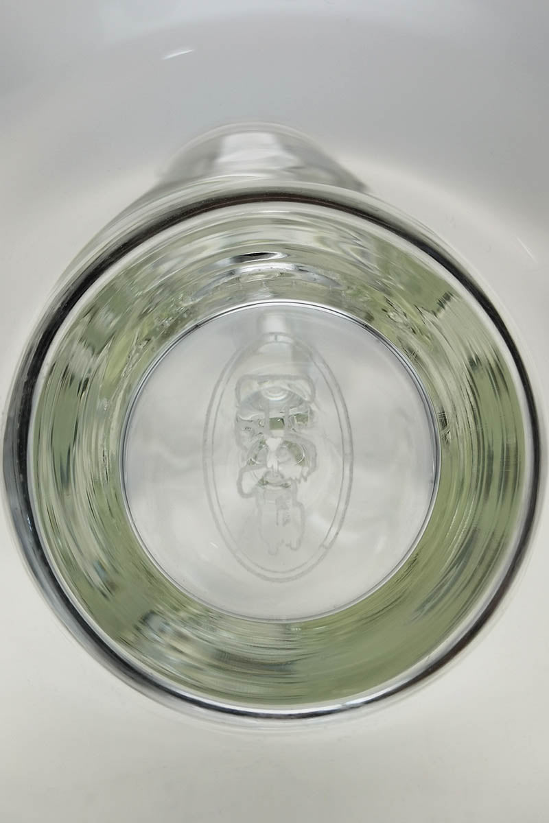 TAG 20" Straight Tube Bong Top View showing 18/14MM Downstem and 7mm Thick Glass