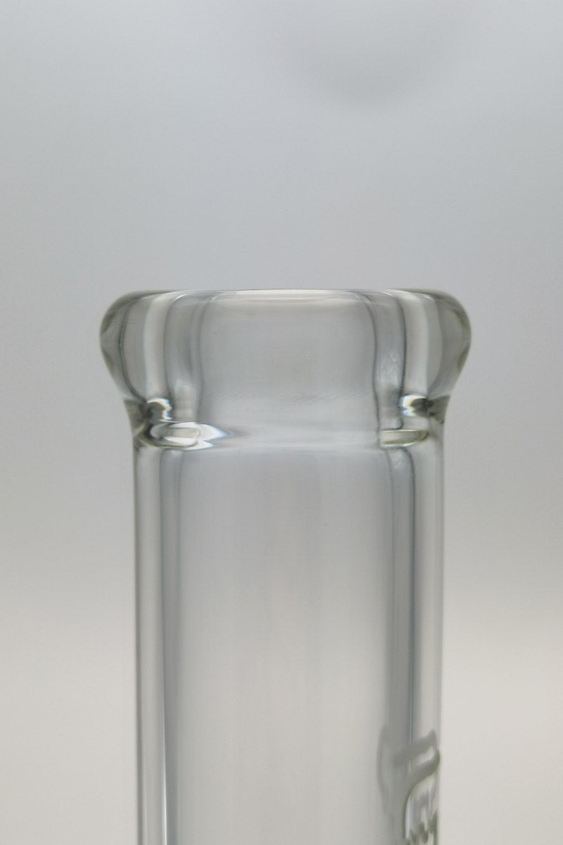 Close-up of TAG 20" Straight Tube Bong with 7mm Thick Glass and 18/14mm Downstem