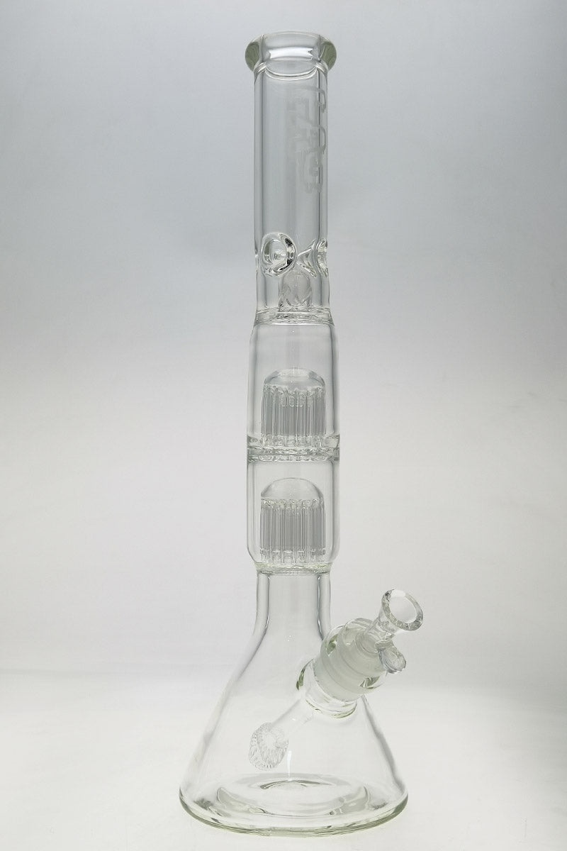 TAG 21" Beaker Bong with Double 16 Arm Tree Percolators and Thick 7mm Glass, Front View