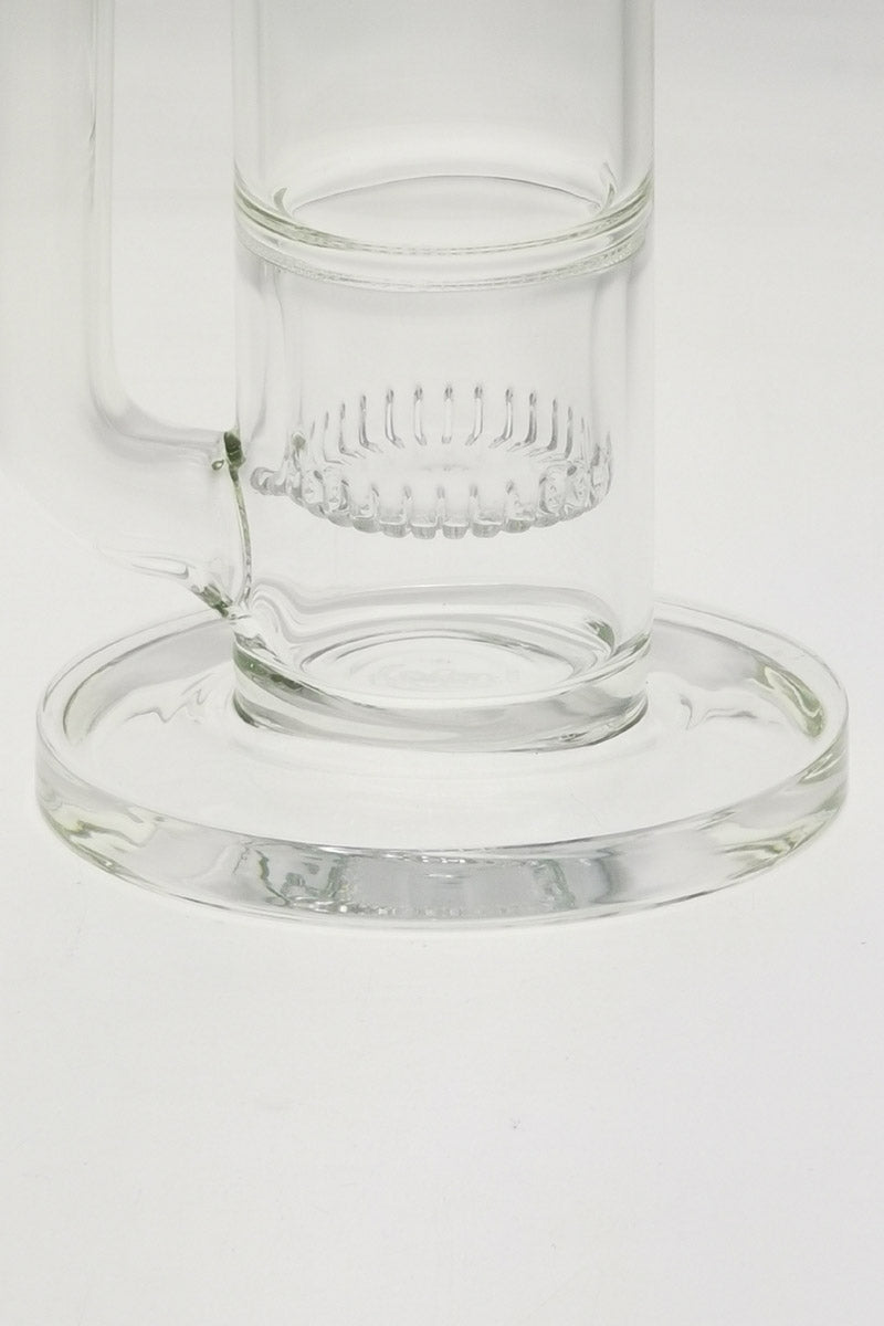 TAG 21" Bong with Triple Showerhead Percolators and Dome Splash Guard, Clear Glass, Bottom View