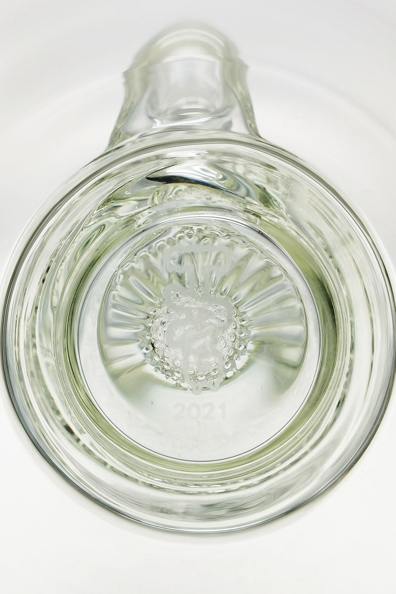 Top view of TAG 22" Bong with Double Honeycomb & 34 Arm Tree Percolators, 7mm Thick Quartz