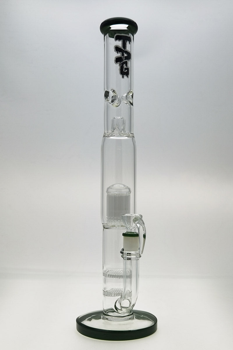 Thick Ass Glass 22" Bong with Dual Honeycomb & Tree Percolators, 50x7MM, Front View