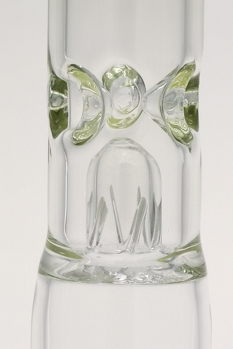 Close-up of TAG 22" Bong with Double Honeycomb and 34 Arm Tree Percolators, 7mm Thickness