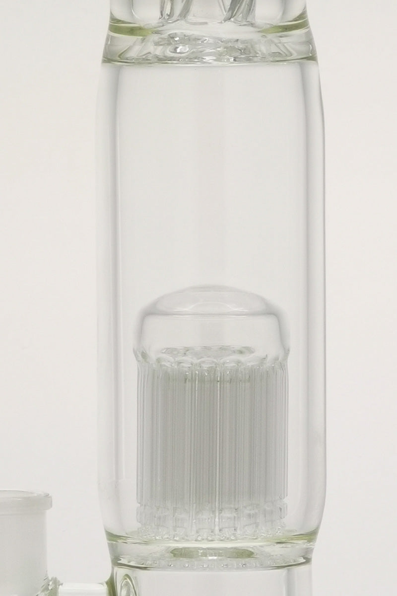 TAG 22" Double Honeycomb to Tree Percolator Bong, 18MM Female Joint, Clear Glass, Front View