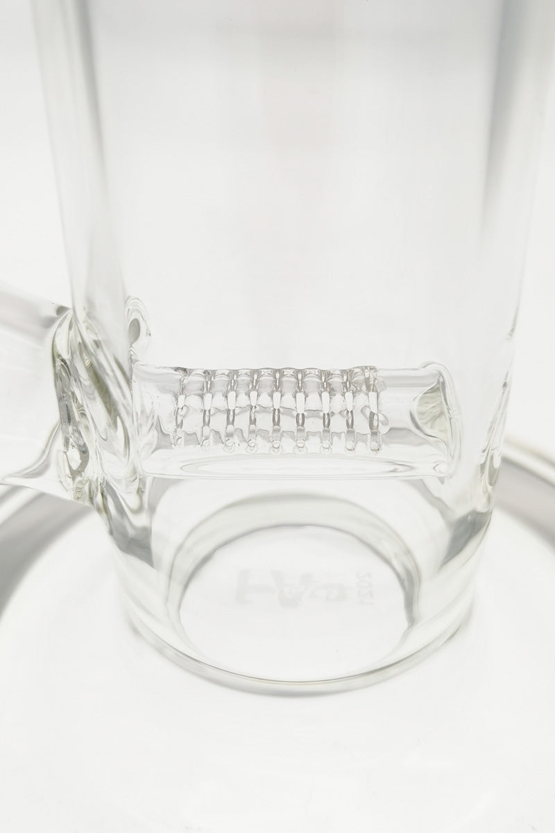 Close-up of TAG 22" Bong with Inline Percolator, 18MM Female Joint, Clear Glass
