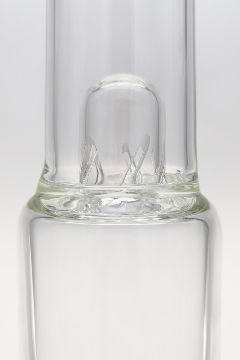 Close-up of TAG 22" Bong with In-Line Percolator, 18MM Female Joint, Thick Glass