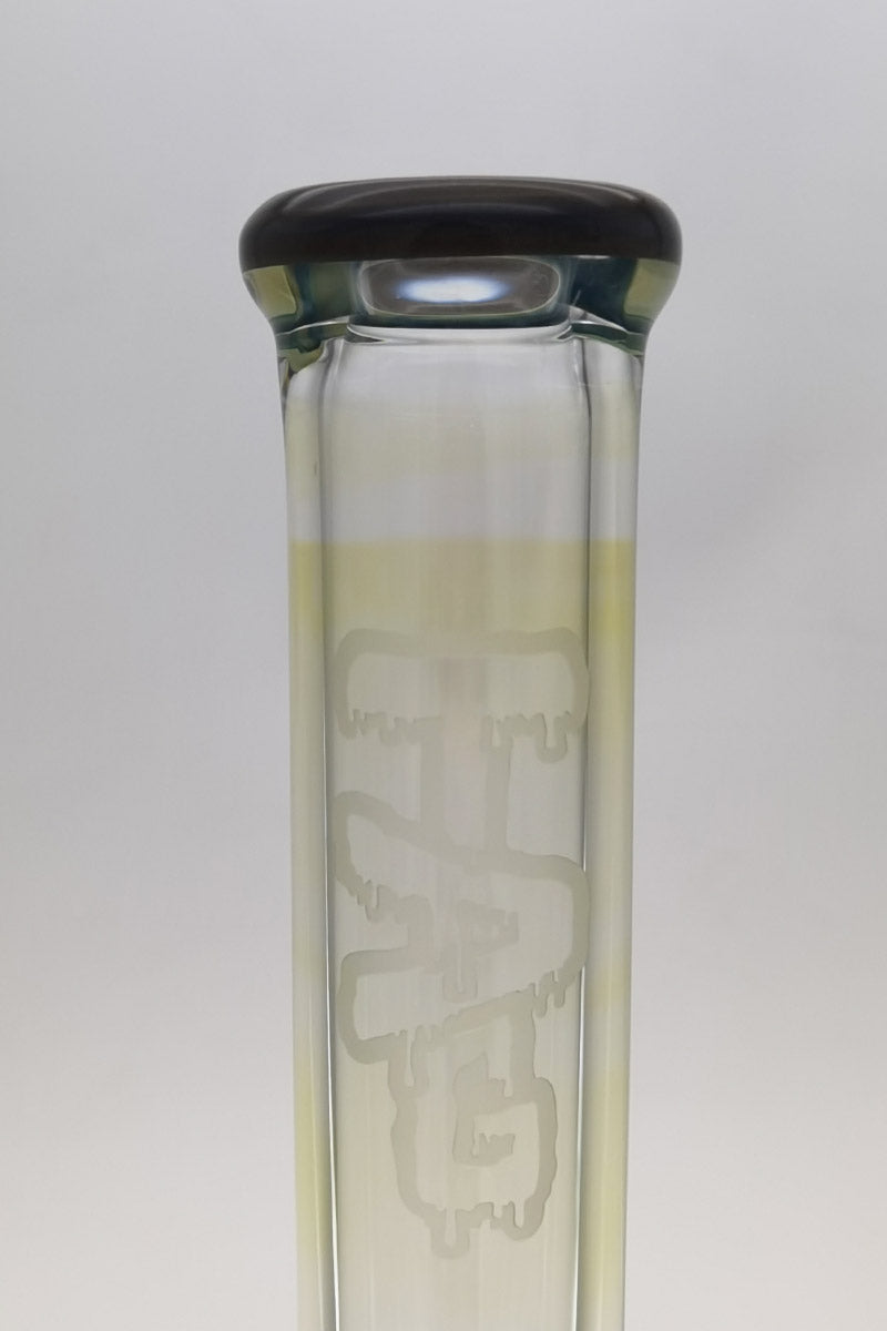 TAG 24" Beaker Bong 50x9MM with Super Thick Glass and 28/18MM Downstem - Close-up View
