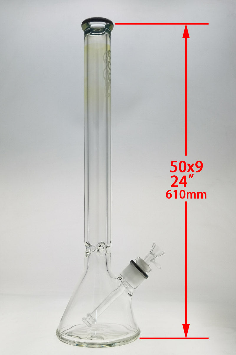 Thick Ass Glass 24" Beaker Bong, 50x9MM Super Thick, with 28/18MM Downstem, Front View