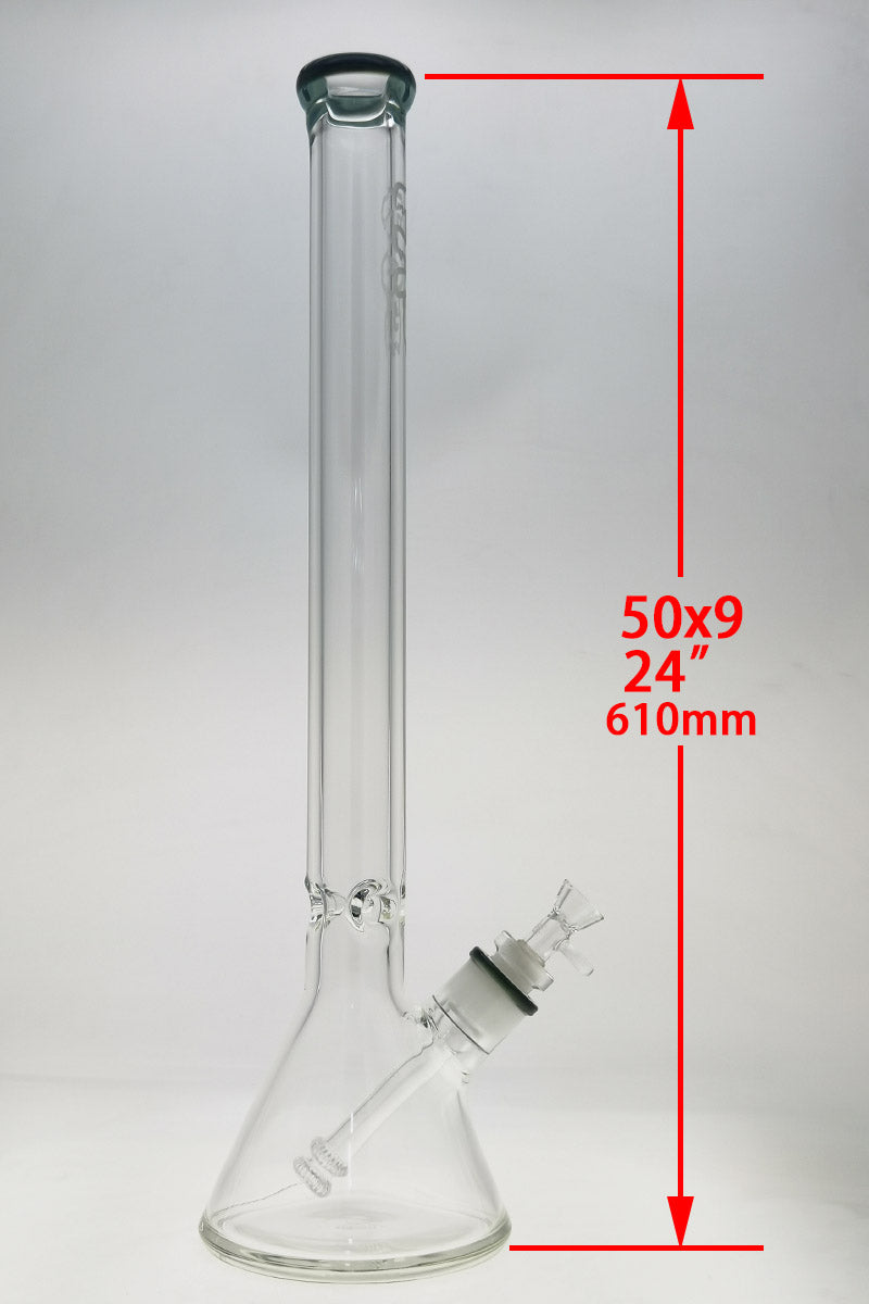 TAG 24" Super Thick Beaker Bong with 28/18MM Downstem Front View on White Background