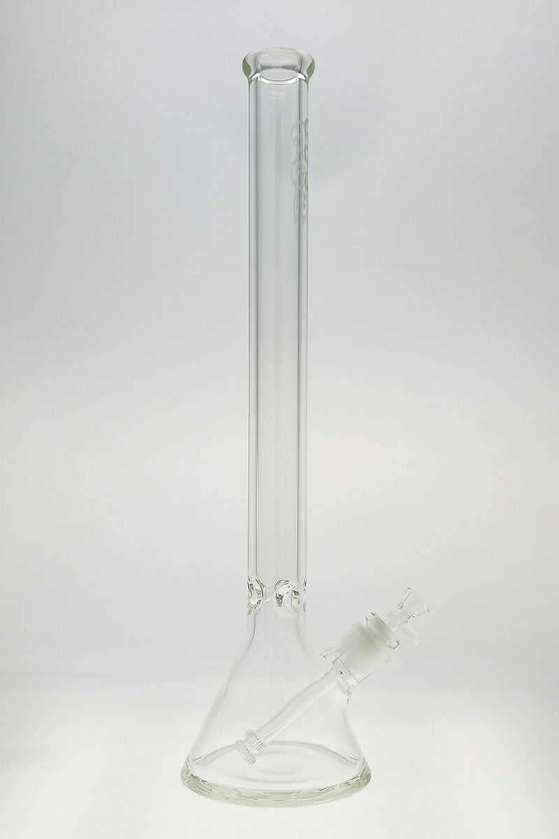 Thick Ass Glass 24" Beaker Bong, 50x9MM, with Smooth Downstem, Front View on Seamless White
