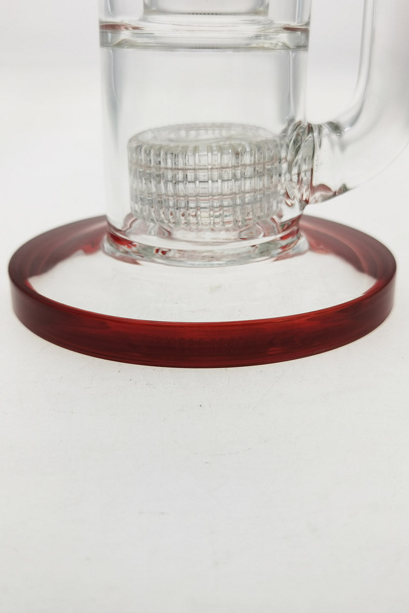 Close-up of TAG 24" Bong with Super Slit Matrix Percolator and Red Accents