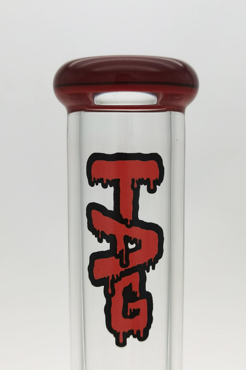 Close-up of Thick Ass Glass 24" Dual Perc Bong with Spinning Splashguard, 18MM Joint