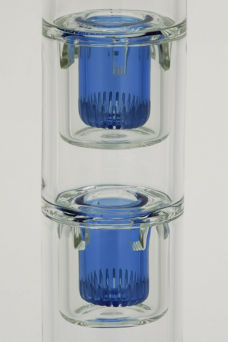 TAG Double Honeycomb & Showerhead Percolator Bong Detail - Light Blue Accents