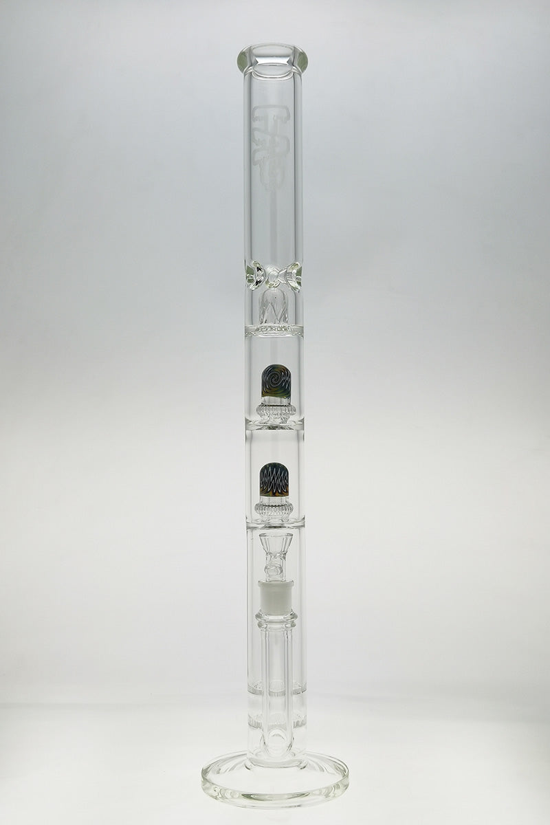 TAG 25" Double Honeycomb to UFO Showerhead Bong Front View on White Background