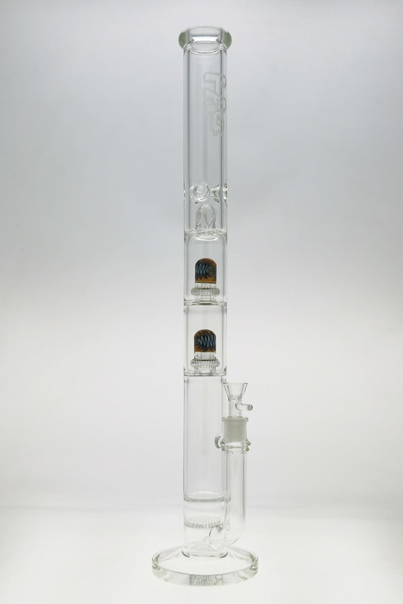 Thick Ass Glass 25" Bong with Honeycomb-UFO Showerhead Percolators, 18MM Female Joint, Front View