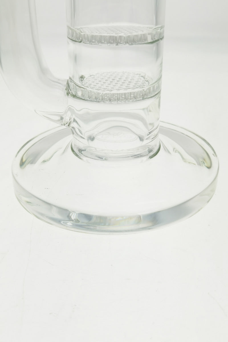 Close-up of TAG 25" Double Honeycomb to UFO Showerhead Bong Base, 50x5MM