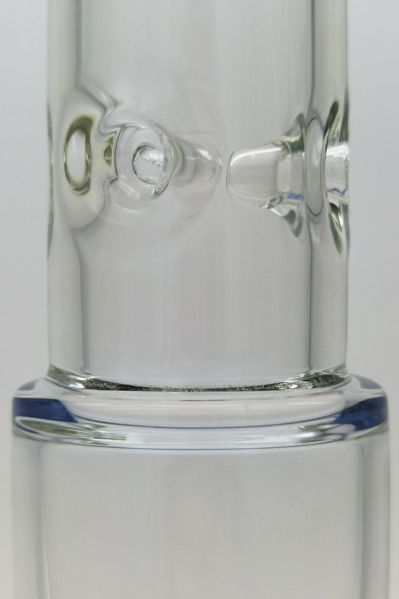 Close-up of TAG 27" Bong joint with 18MM Female connection and thick 7mm glass