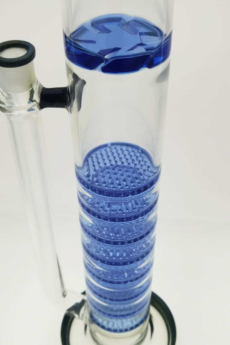TAG 27" Bong with Octuple Honeycomb & Spinning Splash Guard, 18MM Female Joint, Side View
